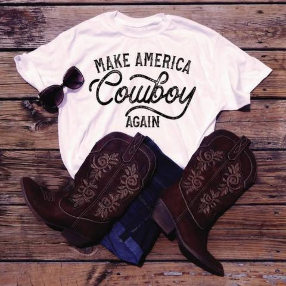 MAKE AMERICA COWBOY AGAIN Graphic Tee - Picture 5 of 6